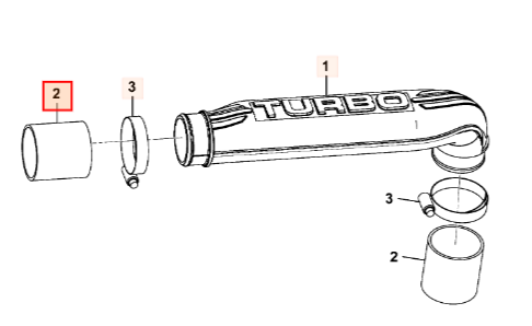 Патрубок турбины (49.5mm x 55mm) JCB 320/05536
