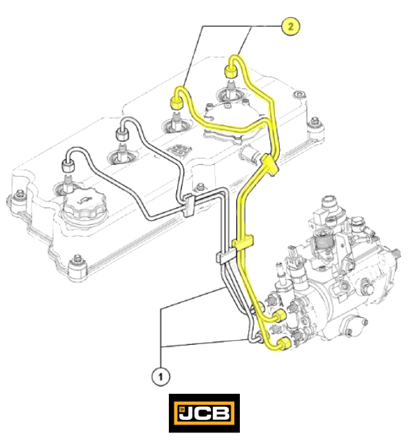Трубка топливная 3,4 цилиндр JCB 320/06554