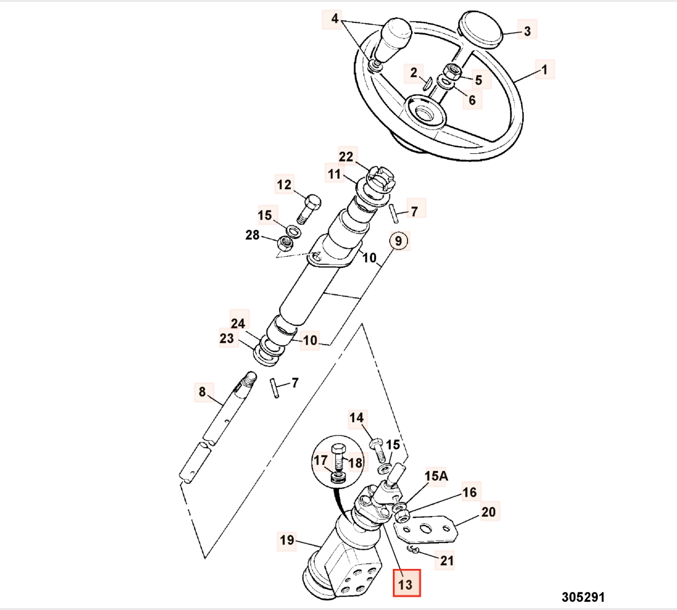 Муфта рулевого управления JCB 331/36009