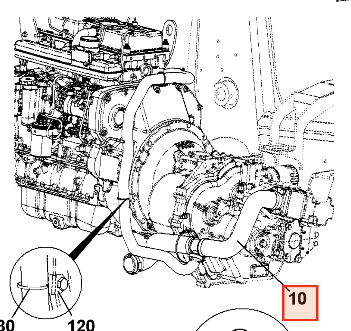 Патрубок гидронасоса JCB 128/C2447