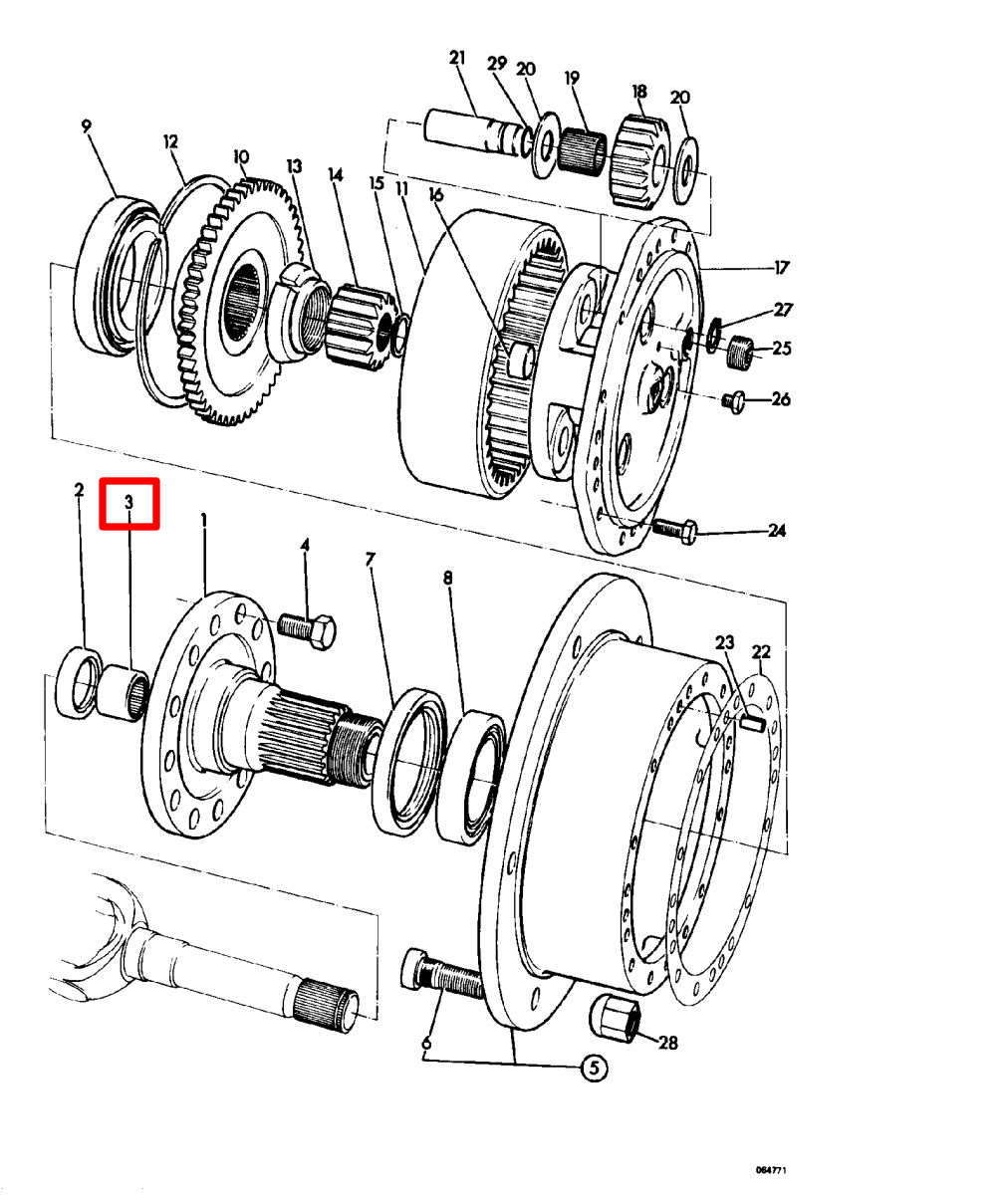 Подшипник полуоси бортового редуктора JCB 3CX 4CX 917/02100 TIMKEN