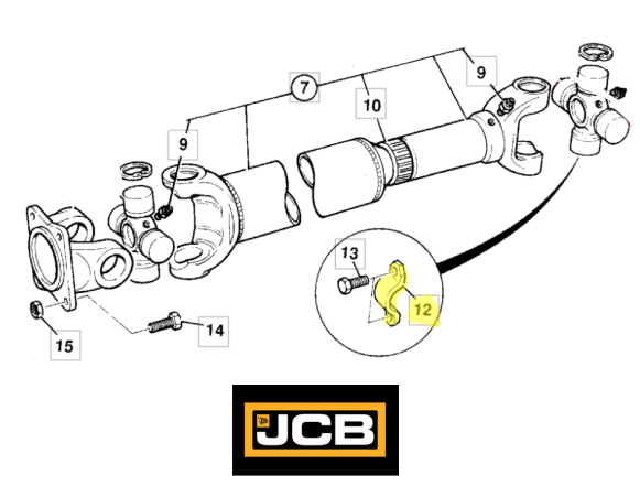 Скоба крестовины 35mm JCB 116/00525
